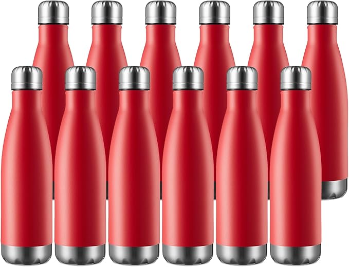 MEWAY 17oz Sport Water Bottle 12 Pack Vacuum Insulated Stainless Steel by MEWAY