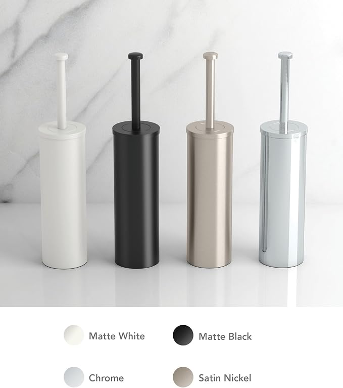 Gatco 1481W Latitude II Slender Toilet Brush Holder, Matte White - Image 3