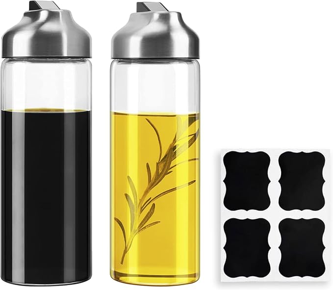 Aelga Olive Oil Dispenser - 14 OZ Glass Oil and Vinegar Dispenser Bottles Set - Image 8