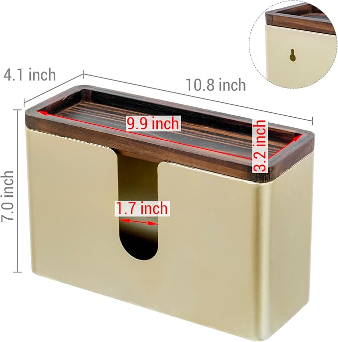 MyGift Deluxe Modern Brass Tone Metal Folded Commercial Paper Towel Holder - Image 5