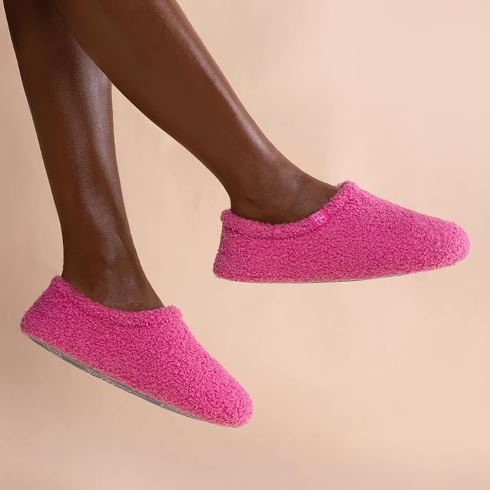 HomeTop Women's Fuzzy Curly Fur Memory Foam Loafer Slippers - Image 2