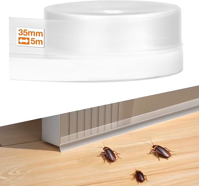 RECAPS 35mm 16.4 Feet Silicone Weather Stripping Door Seal, Transparent Under by RECAPS