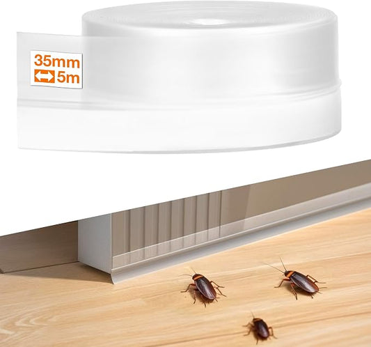 RECAPS 35mm 16.4 Feet Silicone Weather Stripping Door Seal, Transparent Under by RECAPS