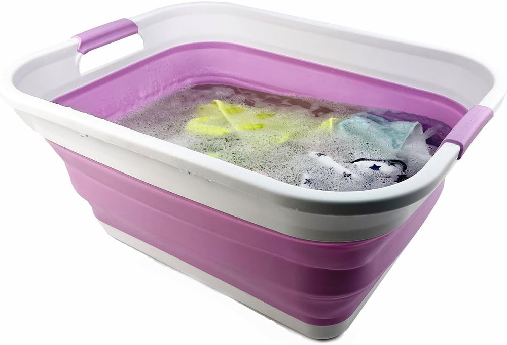 SAMMART 41L (10.8 gallon) Collapsible Plastic Laundry Basket - Foldable Pop U...