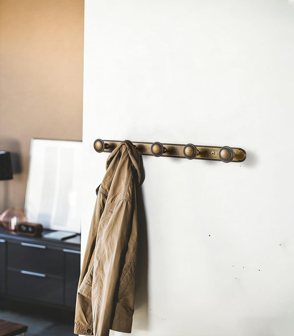 Goo-Ki 1 Pack Antique Brass Coat Rack Wall Mount Heavy Duty, Vintage Brass To...