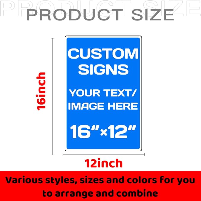 custom parking sign, Aluminum Weatherproof Metal Sign Multiple Sizes Custom - Image 2
