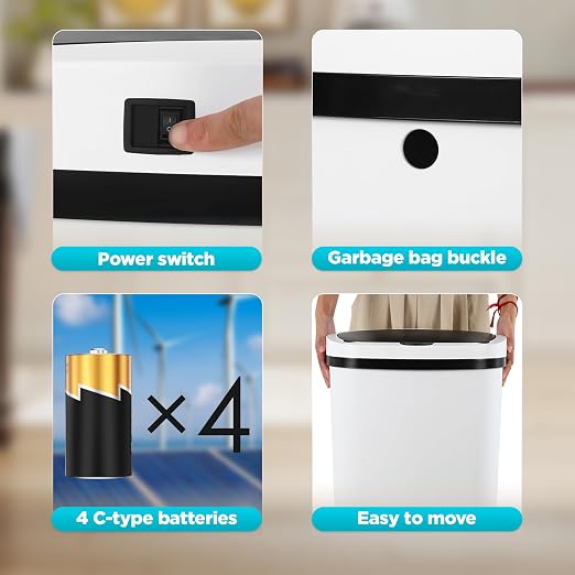 Automatic Motion Sensor Bathroom Trash Can - Image 6