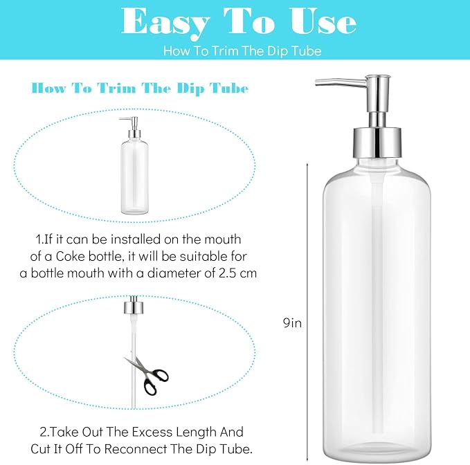 2 Pcs Pumps Lotion Soap Dispenser Replacement Silver Soap Pump Dispenser Head - Image 4