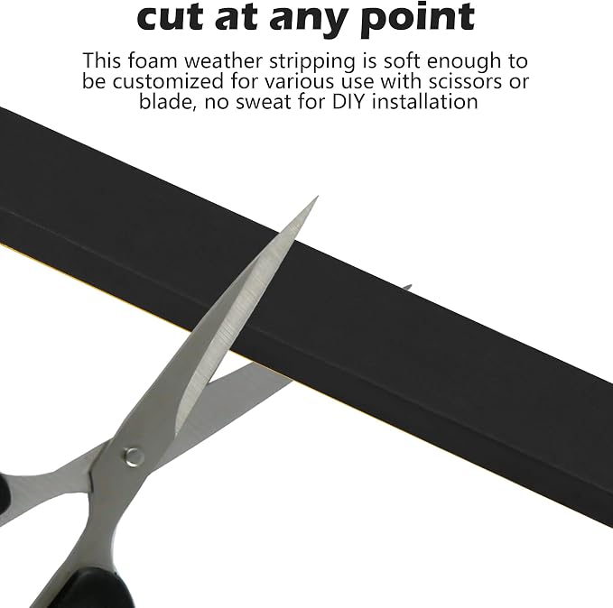 ToLanbbt Black Door Window Weather Stripping Self Adhesive Foam Tape High - Image 3