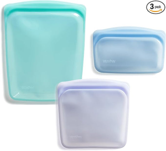 Stasher Premium Silicone Reusable Food Storage Bags, Lunch Bag, Travel by Stasher