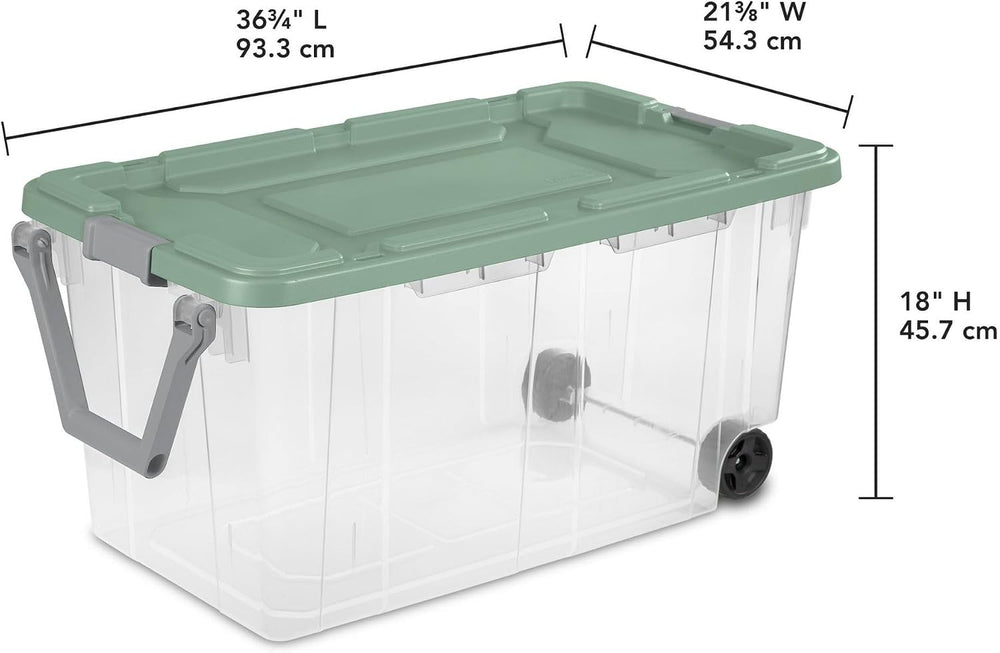 Extra Large Storage Bin, 40 Gallon Wheeled Plastic Storage Container with Han...