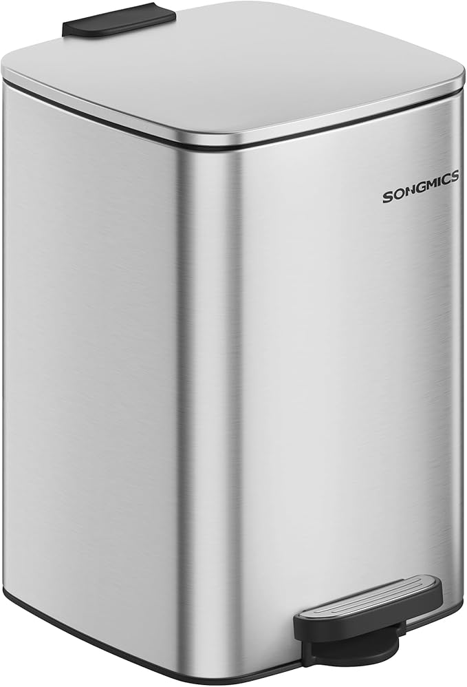 SONGMICS Kitchen Trash Can, 5.2-Gallon Trash Bin, Stainless Steel Garbage Can by SONGMICSbySONGMICSHOME