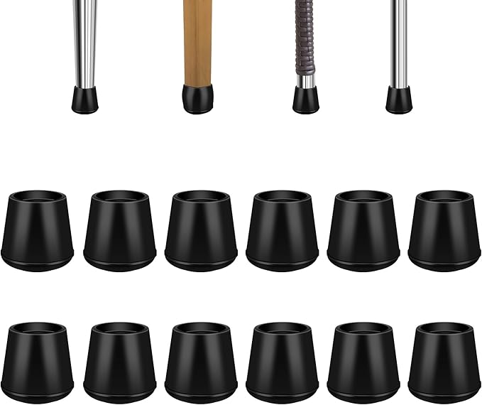 1-1/4” Round Rubber Chair Leg Tips Caps, Chair Leg Floor Protectors Furniture by VOCOMO