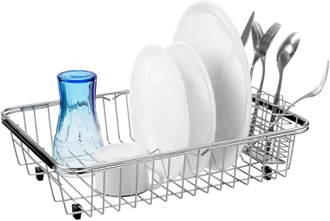 SANNO Expandable Dish Drying Rack Over Sink Dish Rack Shelf in Sink or On - Image 6