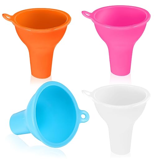 4 Pcs Funnels for Kitchen Use Filling Bottles Silicone Funnel Wide Mouth Funnel by Unknown