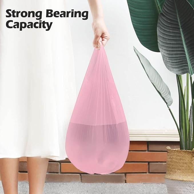 2-4 Gallon Portable Trash Bags, Bedroom Trash Can, Strong Trash Bags（Pink） - Image 7