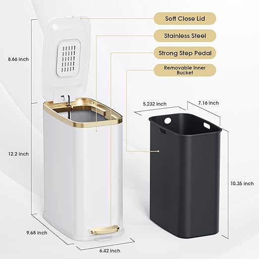 CEROELDA Small Bathroom Trash Can - Image 5