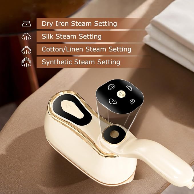 Portable Steam Iron for Clothes for Travel & Home, Handheld Garment Steamer & - Image 8