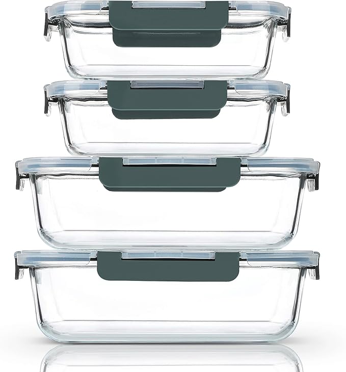 M MCIRCO [80 oz & 36 oz Extra Large Glass Food Storage/Baking Containers Set by MMCIRCO