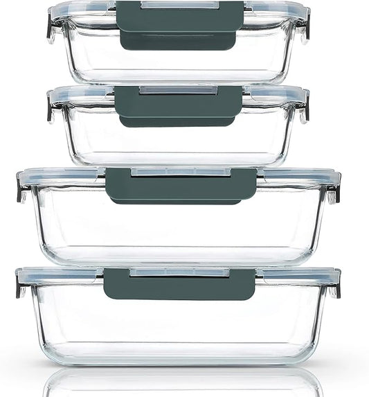 M MCIRCO [80 oz & 36 oz Extra Large Glass Food Storage/Baking Containers Set by MMCIRCO