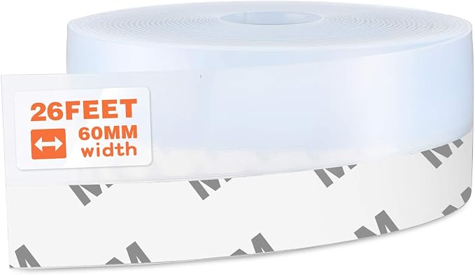 26 Feet Silicone Seal Strip, Transparent, 60MM by MIKOSI