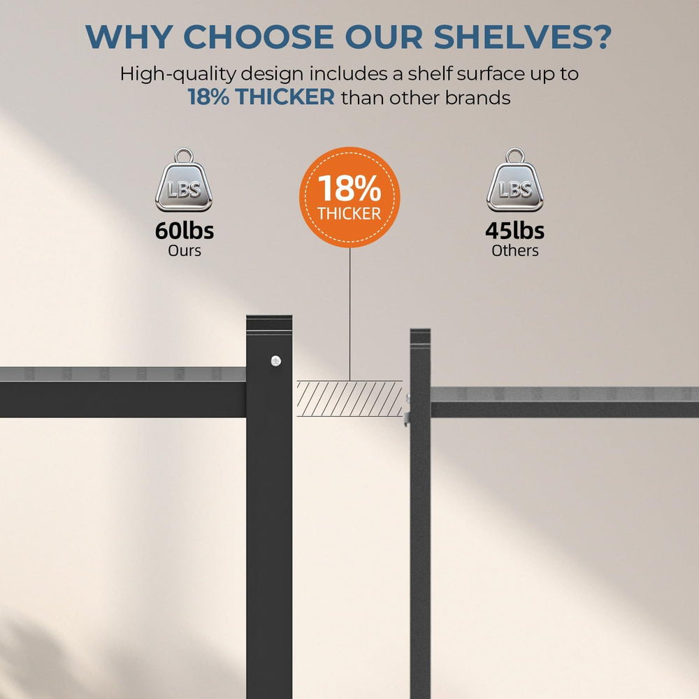 Upgraded 18% Thickened Portable 5-Tier Foldable Storage Shelves with Wheels