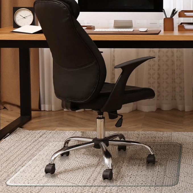 Exclusive Beveled Edge Glass Chair Mat by ClearlyInnovative