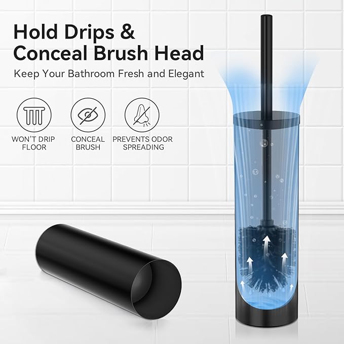 DOWRY Toilet Brush and Holder for Bathroom Storage Organization Deep Cleaning - Image 5