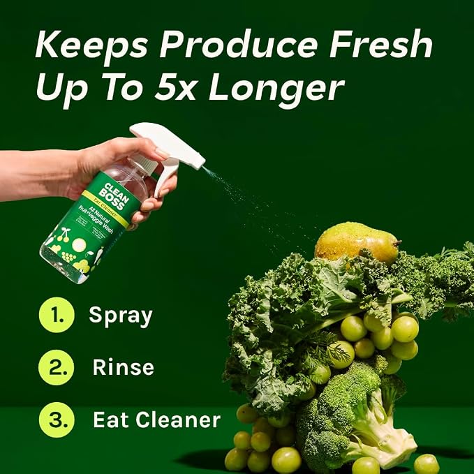 CleanBoss Eat Cleaner Triple-Action Fruit + Veggie Wash - 12 oz - Image 5