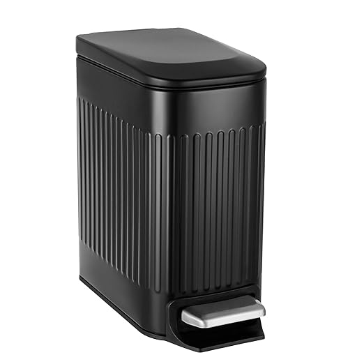 TrashAid Small Black Bathroom Trash Can by TrashAid