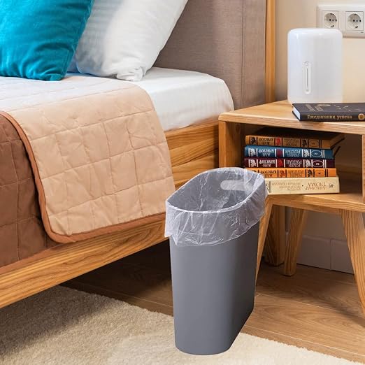 Small Trash Can Plastic Bathroom Wastebasket 3.2 Gallon Slim Garbage Container - Image 3