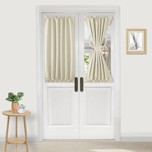DWCN French Door Curtains – Rod Pocket Thermal Blackout Curtain by DWCN