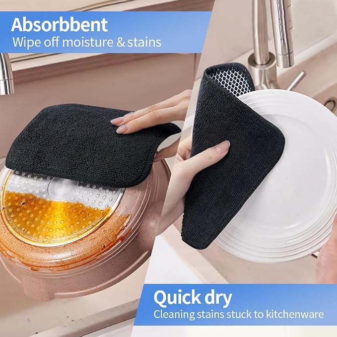 KinHwa Kitchen Washcloths for Dishes Absorbent Microfiber Dish Cloths Quick Dry - Image 3