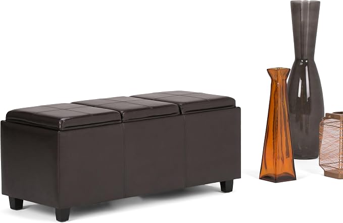 SIMPLIHOME Avalon 42 inch Wide Contemporary Rectangle Storage Ottoman in - Image 12