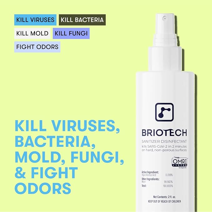 BRIOTECH Sanitizer Disinfectant Hypochlorous Spray, Kill 99.99% of Viruses & - Image 3