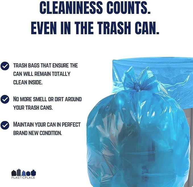 Plasticplace 64-65 Gallon Recycling Trash Bags - Image 5