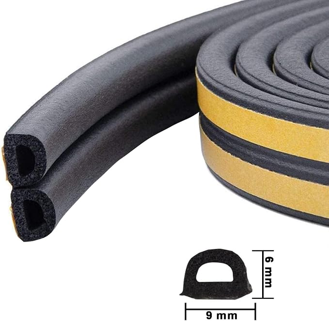 Weather Stripping Seal Strip Tape, Doors Windows Frame Self Adhesive D Type - Image 2