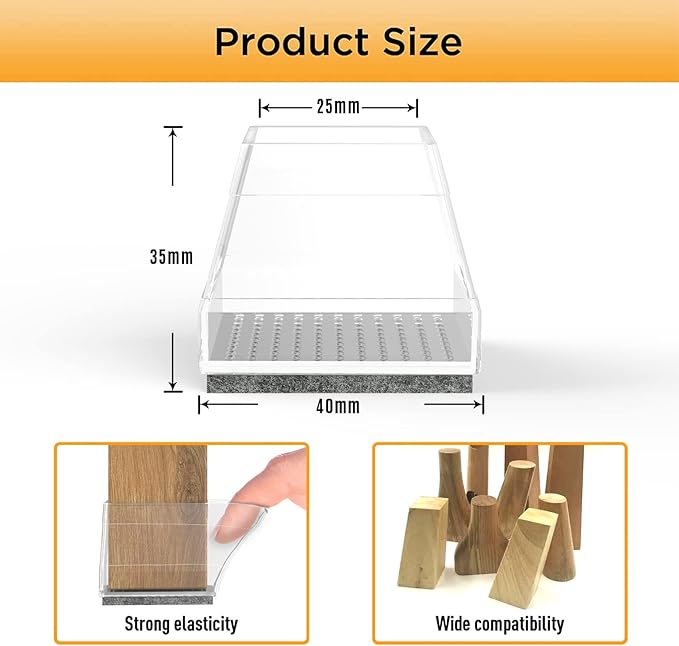 Square Chair Leg Protectors for Hardwood Floors - Image 5