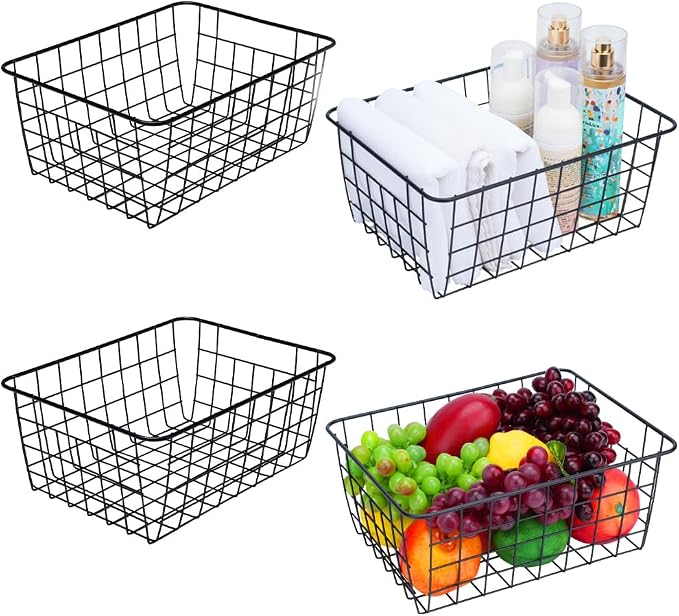Kitchen Wire Baskets Farmhouse Decor Metal Food Storage Organizer, Household by Aeggplant