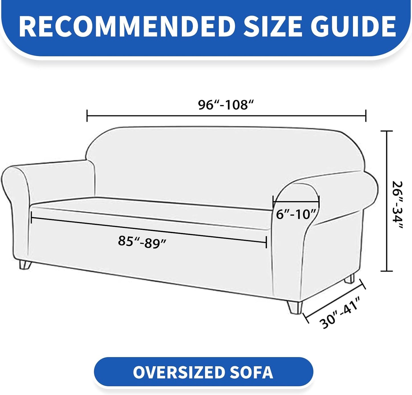 Waterproof Sofa Slipcover 3 Cushion Couch X-Large Sofa Cover,91"-110" Non Slip Soft Couch Sofa Cover Washable Furniture Protector with Non Skid Foam and Elastic Bottom for Kids, Pets,Khaki