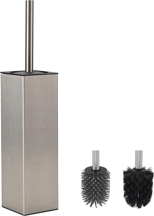 BVL Toilet Brush and Holder Set Brushed Nickel Toilet Bowl Cleaner Brush by BVLBath