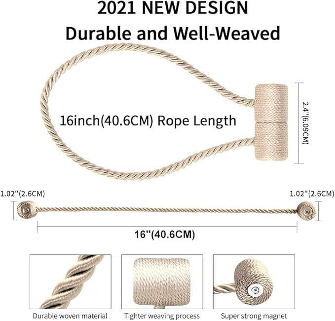 18 Inch Strong Magnetic Curtain Tiebacks, Curtain Holdbacks Modern Upgrade - Image 5