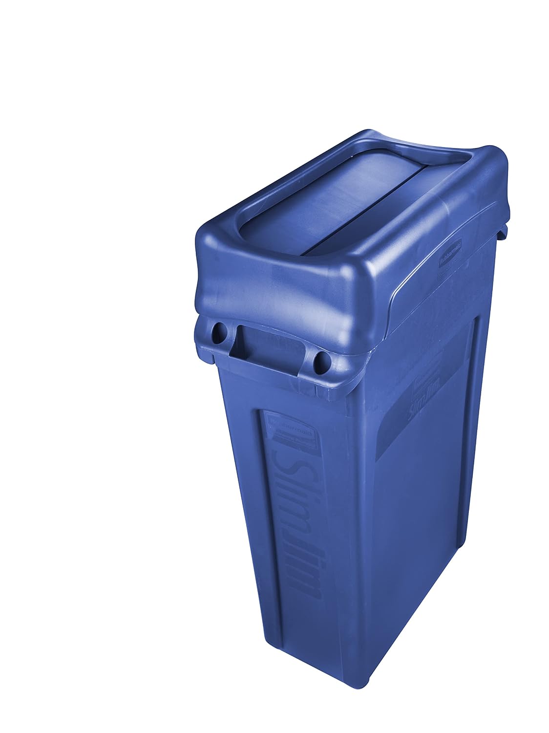 Rubbermaid Commercial Products Slim Jim Trash Can Swing Lid, Blue, Plastic, Compatible with 23 Gallon Slim Jim Containers/Garbage Cans
