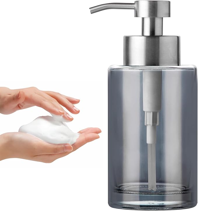 Enra Foaming Soap Dispenser, 12oz Thick Glass Body by Enra