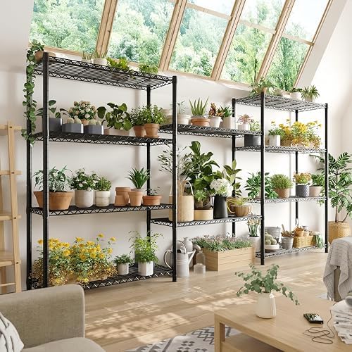REIBII Metal Shelving, 1500LBS Heavy Duty&71" H Space Saving, for Ki...