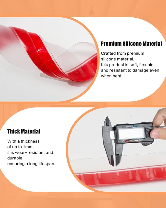 Orghtin T-Shaped Silicone Seal Strip, 10Ft x 1.97 in Draft Stopper - Image 6