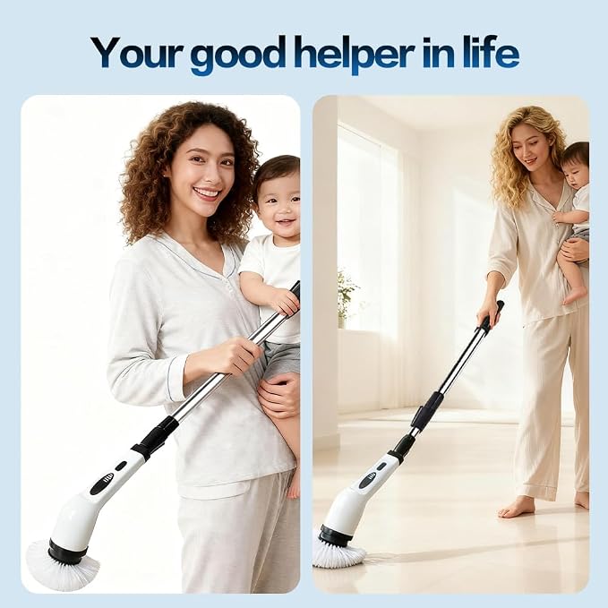 Cordless Electric Spin Scrubber, IPX7 Waterproof Power Scrubber - Image 3