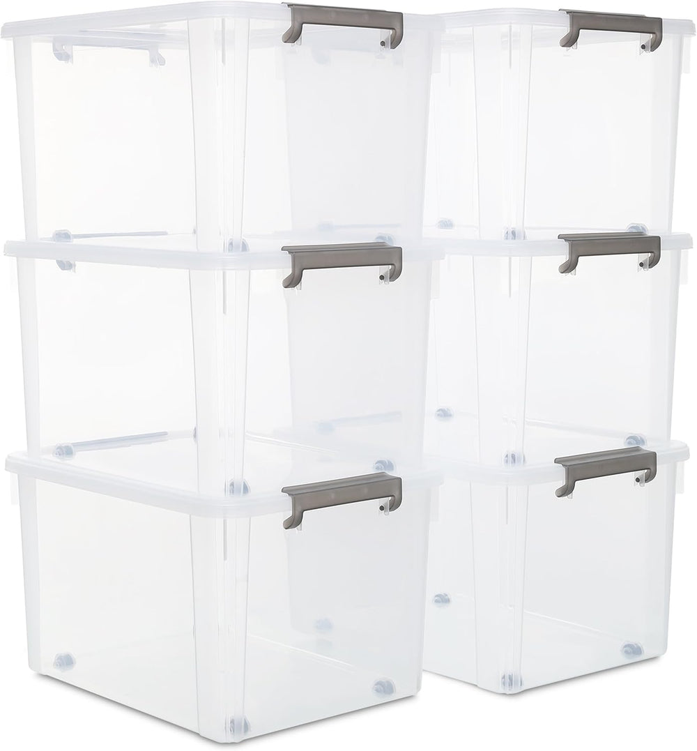 Citylife 6 Packs 58.1 QT Plastic Storage Bins