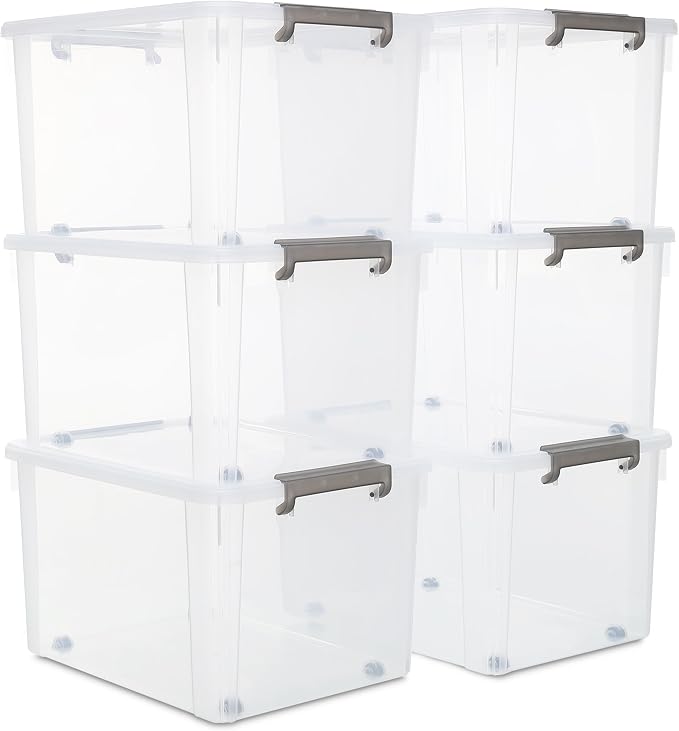 Citylife 6 Packs 58.1 QT Plastic Storage Bins by CitylifeHomeOrganization
