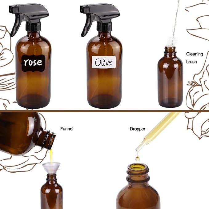 Glass Spray Bottle Kit×10, 9×10ml Roller Bottles, Anti UV, Suitable - Image 5